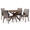 Baxton Studio Kimberly Mid-Century Modern Walnut Wood Round 5-Piece Dining Set 134-7175-7181 - alternate 1